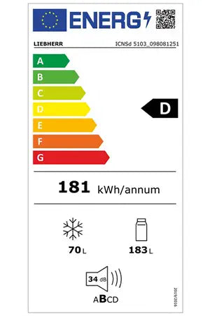 Réfrigérateur congélateur en bas Liebherr ICNSD 5103-22 - Encastrable 177 cm