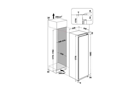 Congélateur armoire Whirlpool AFB18402 - Encastrable 177cm