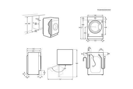 Lave-linge hublot Electrolux EW8F3814BI - ENCASTRABLE 60CM
