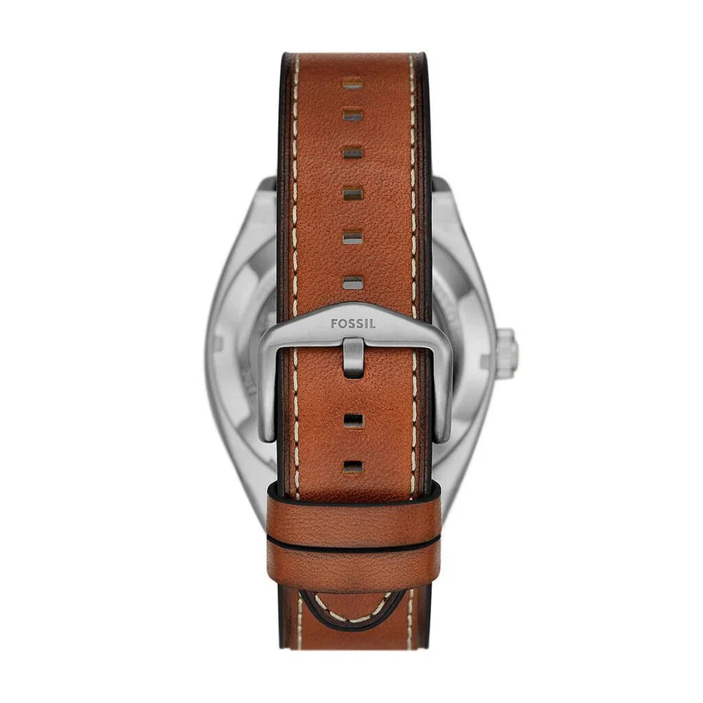 Montre FOSSIL Homme Everett Automatique en Cuir Marron ME3261