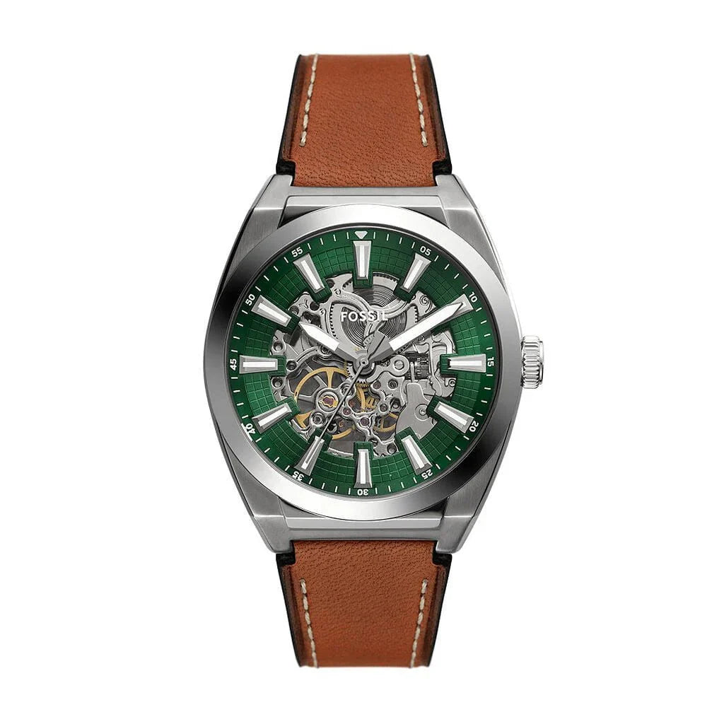 Montre FOSSIL Homme Everett Automatique en Cuir Marron ME3261
