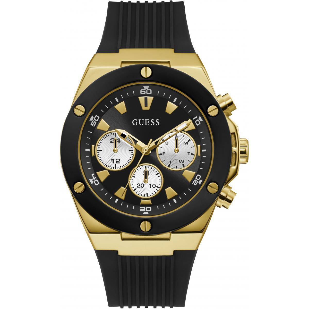 Montre GUESS Homme Poseidon en Silicone Noir GW0057G1