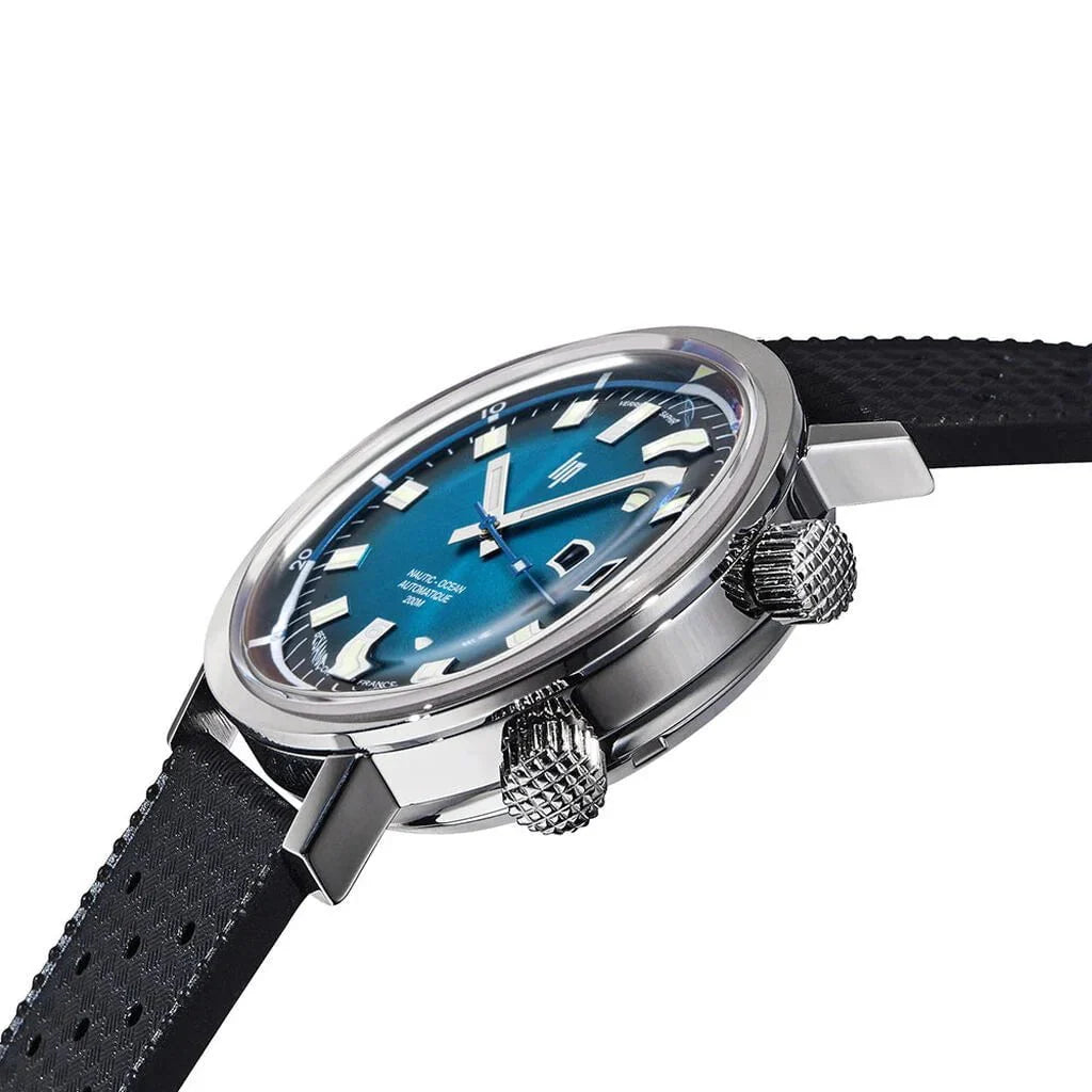 Montre LIP Homme Grande Nautic-Océan en Cuir Noir 671854