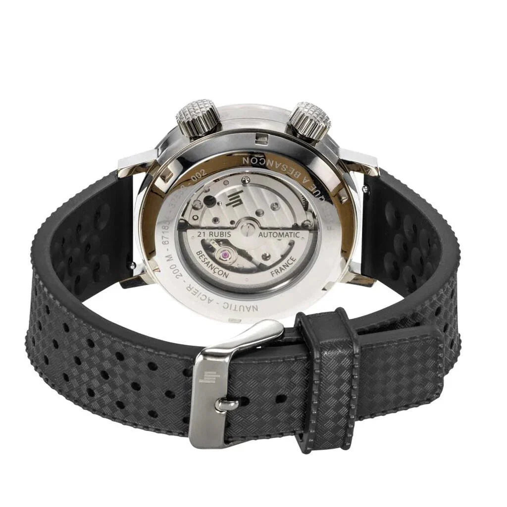 Montre LIP Homme Grande Nautic-Océan en Cuir Noir 671854