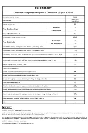 Sèche-linge pompe à chaleur Beko B5T4923SW - Save Water