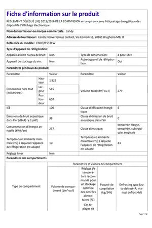 Réfrigérateur congélateur en bas Candy cncq2t518ew