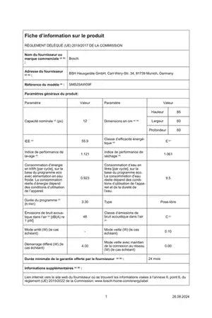 Lave-vaisselle pose libre Bosch SMS25AW09F