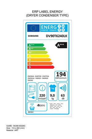 Sèche-linge pompe à chaleur Samsung DV90T6240LK