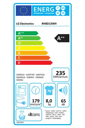 Sèche-linge pompe à chaleur Lg RH8D13WH