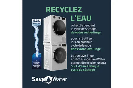 Sèche-linge pompe à chaleur Beko B5T4923SW - Save Water