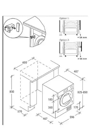 Sèche-linge pompe à chaleur Candy ENCASTRABLE - BCTD H7A1TE-S