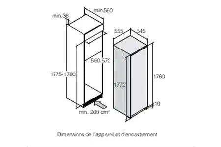 Congélateur armoire Asko FN31831EI - Encastrable 177 cm