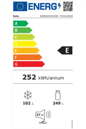 Réfrigérateur congélateur en bas Beko b3rgna354hxb1
