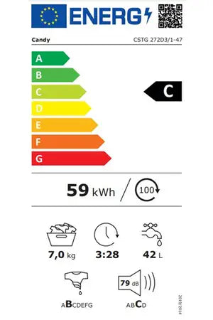 Lave-linge top Candy CST 272D3/1-47