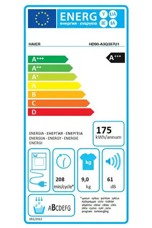 Sèche-linge pompe à chaleur Haier HD90-A3Q397U1-S