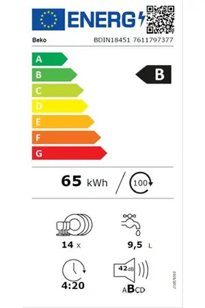 Lave-vaisselle encastrable Beko BDIN18451 ENCASTRABLE 60 CM