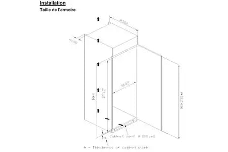 Congélateur armoire Brandt BIF7855EN - ENCASTRABLE 179 CM