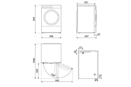 Lave-linge séchant Smeg WDN064SLDIN
