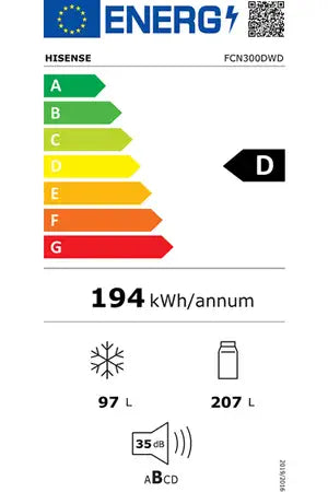 Réfrigérateur congélateur en bas Hisense FCN300DWD