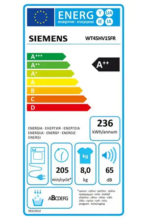 Sèche-linge pompe à chaleur Siemens WT45HV15FR
