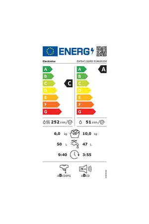 Lave-linge séchant Electrolux EW9W1166RB POMPE A CHALEUR