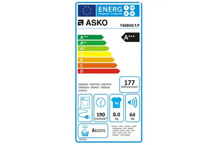 Sèche-linge pompe à chaleur Asko T408HD.T.P