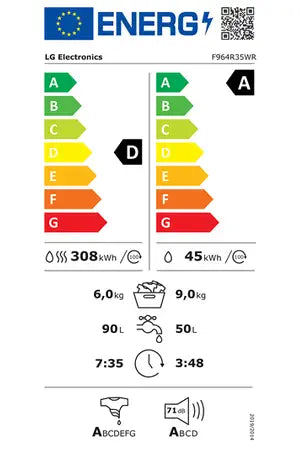 Lave-linge séchant Lg F964R35WR