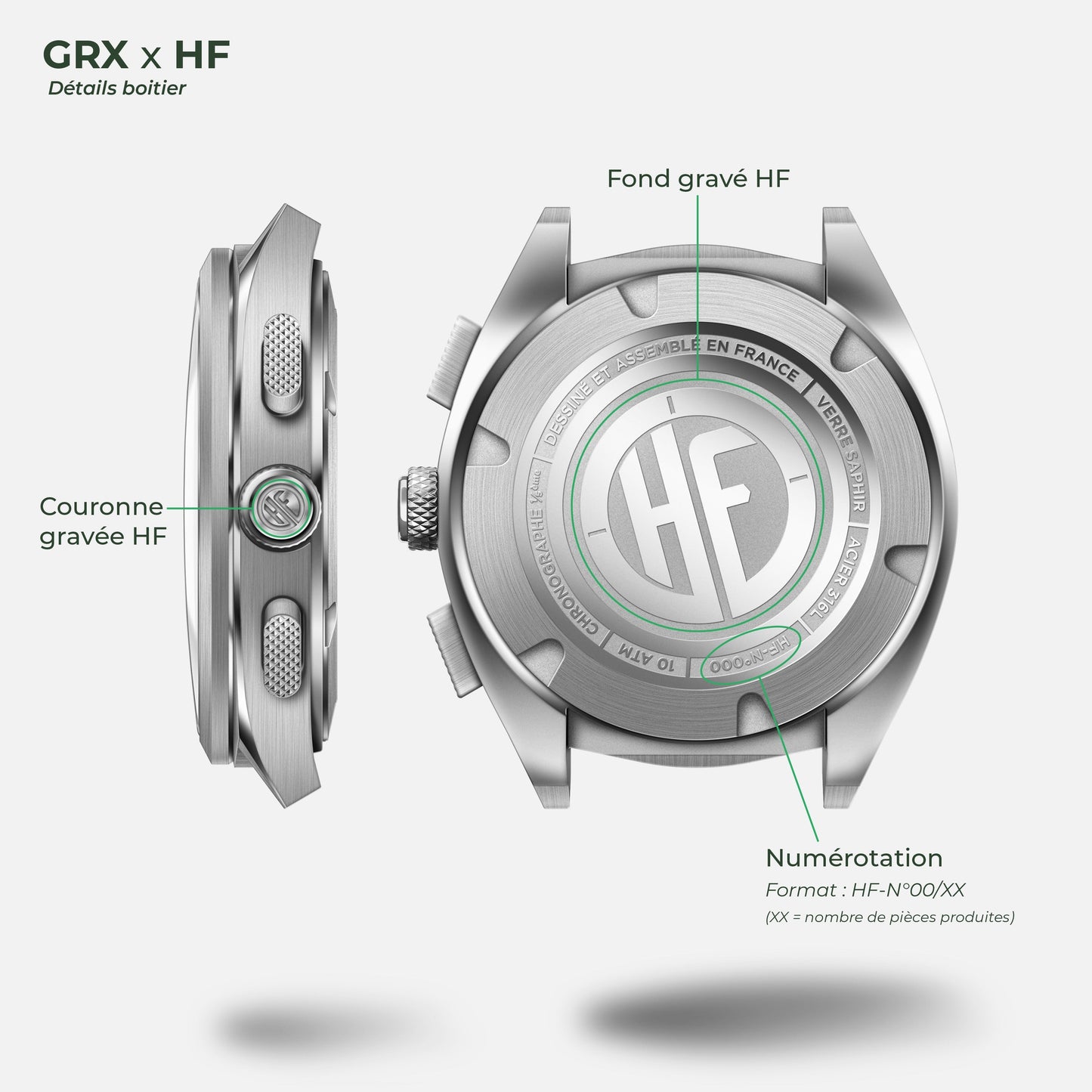 GRX - Mecaquartz Chronographe - HF "SALVIA"