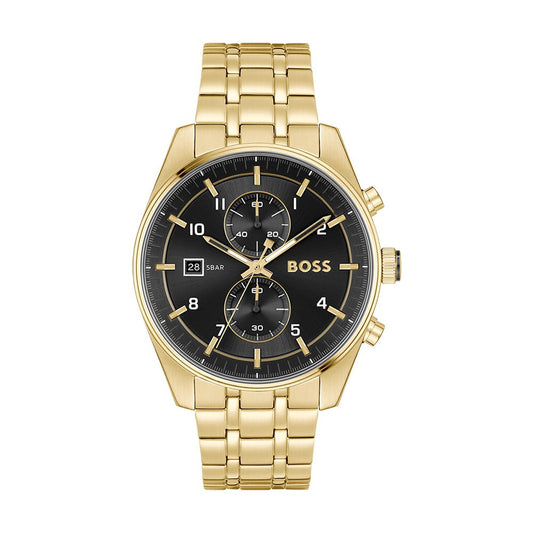 Montre BOSS Homme Sport Luxe chronographe en Acier Doré 1514152