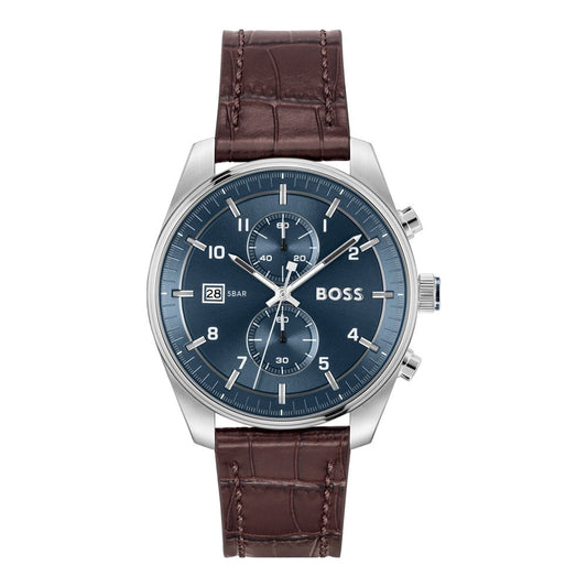 Montre BOSS Homme Skytraveller Chronographe en Cuir 1514194