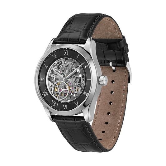 Montre BOSS Homme Principle Skeleton Automatique en Cuir 1514234