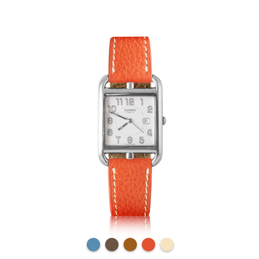 Hermès Cape Cod/Heure H - Bracelet montre en cuir - Buffle (bleu, camel, taupe, orange, beige)