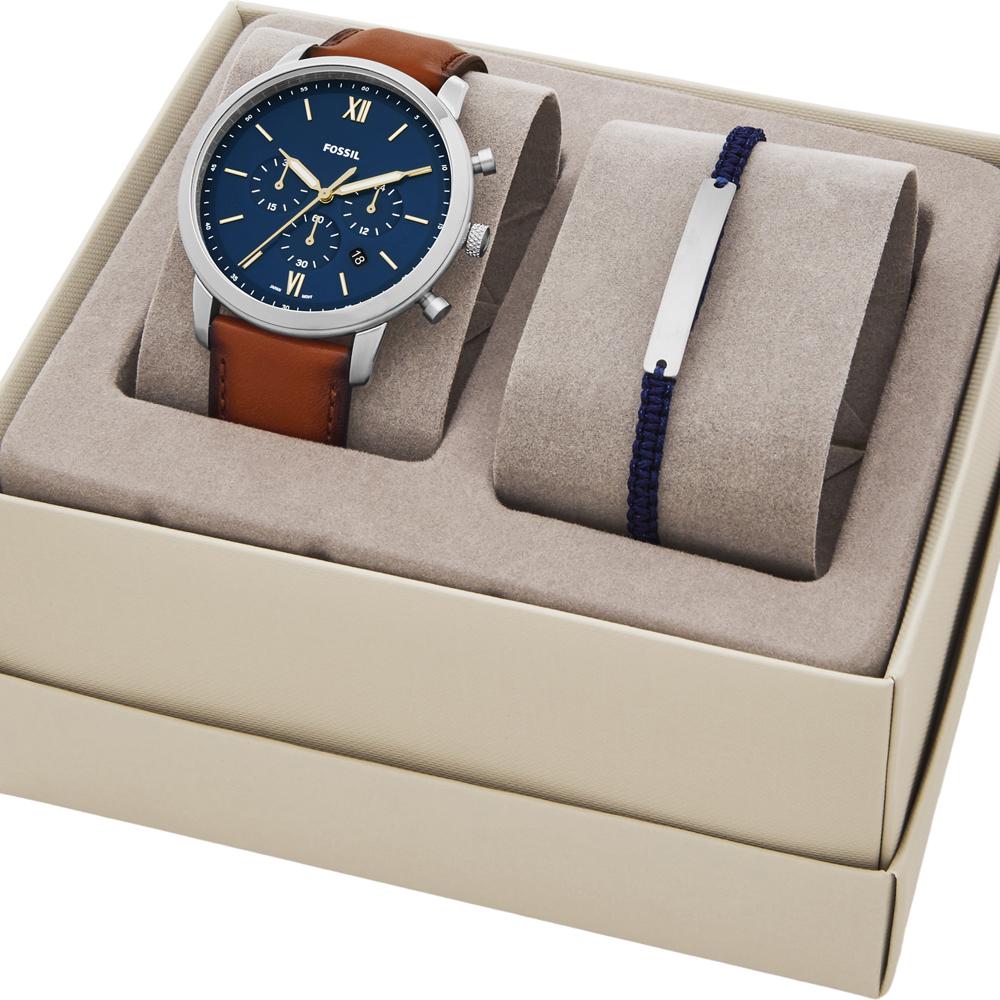 Montre FOSSIL Homme Neutra Coffret Montre et Bijoux Chronographe FS5708SET