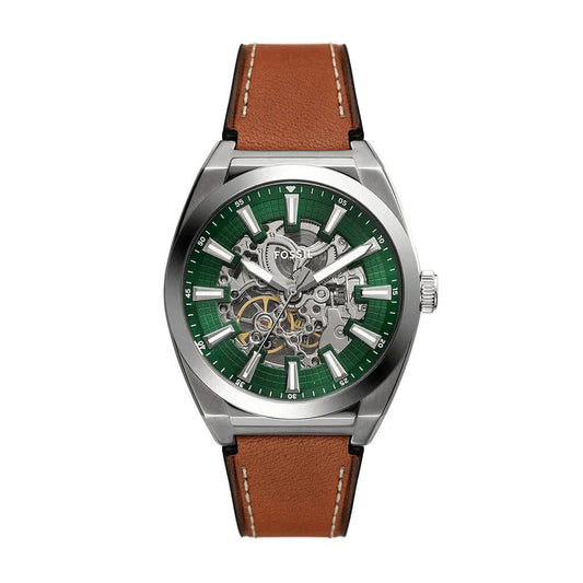 Montre FOSSIL Homme Everett Automatique en Cuir Marron ME3261