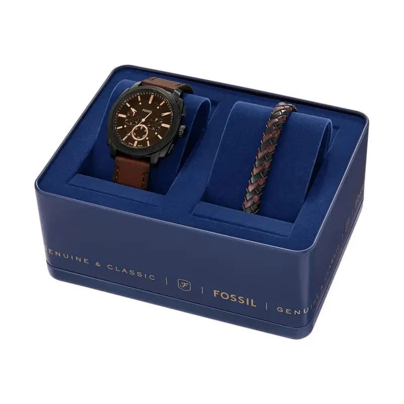 Montre FOSSIL Homme Machine Coffret Montre et Bijoux FS6102SET
