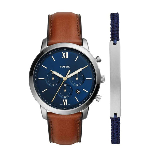 Montre FOSSIL Homme Neutra Coffret Montre et Bijoux Chronographe FS5708SET
