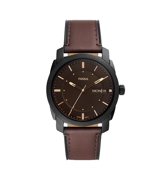 Montre FOSSIL Homme Machine en Cuir Marron FS5901