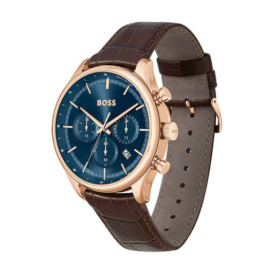 Montre BOSS Homme Gregor en Cuir Marron 1514050