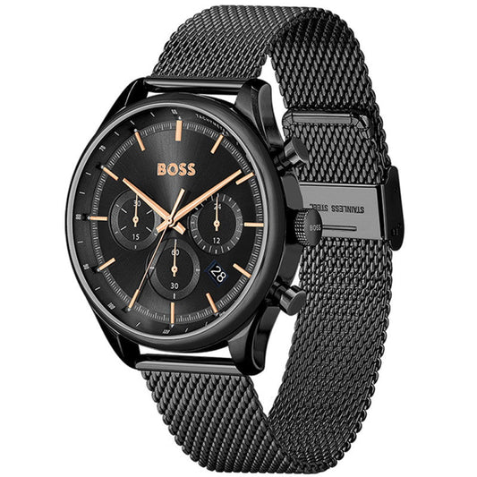 Montre BOSS Homme Gregor en Acier Milanais Noir 1514065