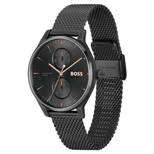 Montre BOSS Homme Business en Acier Milanais Noir 1514105