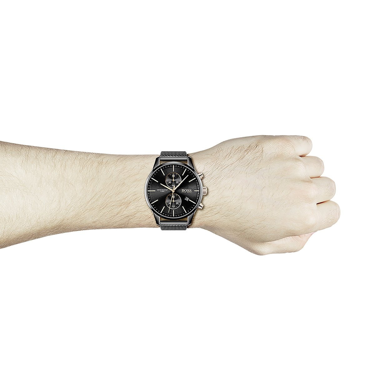 Montre BOSS Homme Associate Chronographe en Acier Noir 1513811