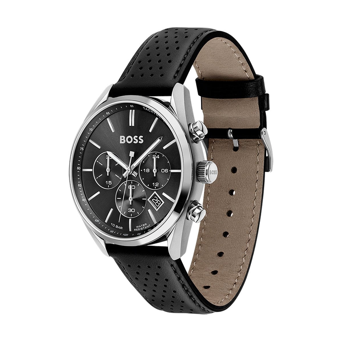 Montre BOSS Homme Champion Chronographe en Cuir Noir 1513816