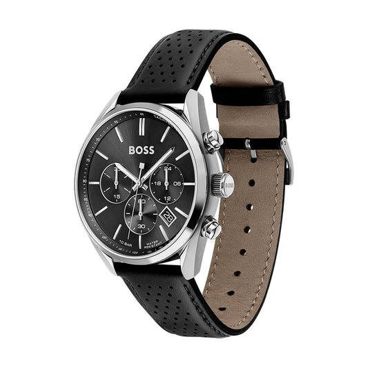 Montre BOSS Homme Champion Chronographe en Cuir Noir 1513816