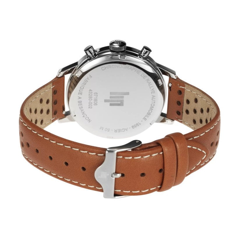 Montre LIP Homme Rallye Méca Chronographe en Cuir Marron 671806