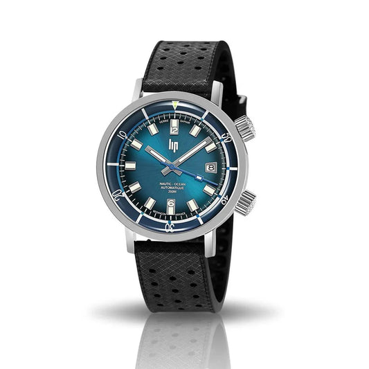 Montre LIP Homme Grande Nautic-Océan en Cuir Noir 671854