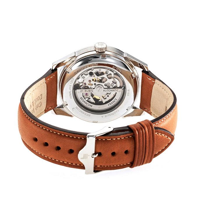 Montre LIP Homme Himalaya Sablier Automatique en Cuir Marron 671575