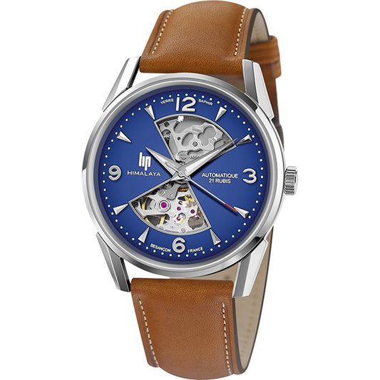 Montre LIP Homme Himalaya Sablier Automatique en Cuir Marron 671575