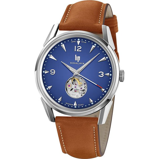 Montre LIP Homme Himalaya Coeur Battant Automatique en Cuir Marron 671585