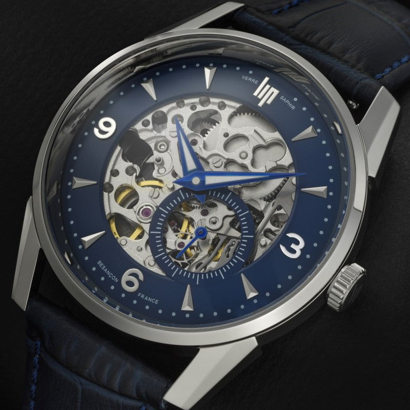 Montre LIP Homme Himalaya Automatique en Cuir Bleu 671725