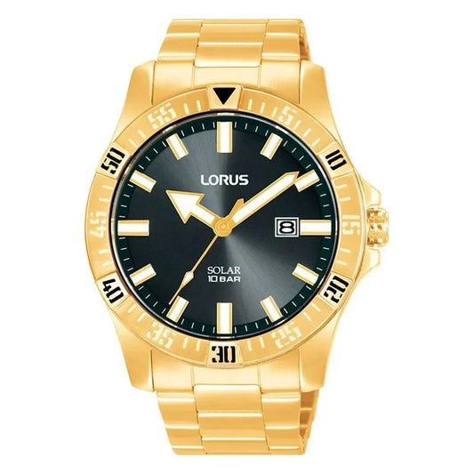 Montre LORUS Homme Solaire en Acier Doré RX382AX9